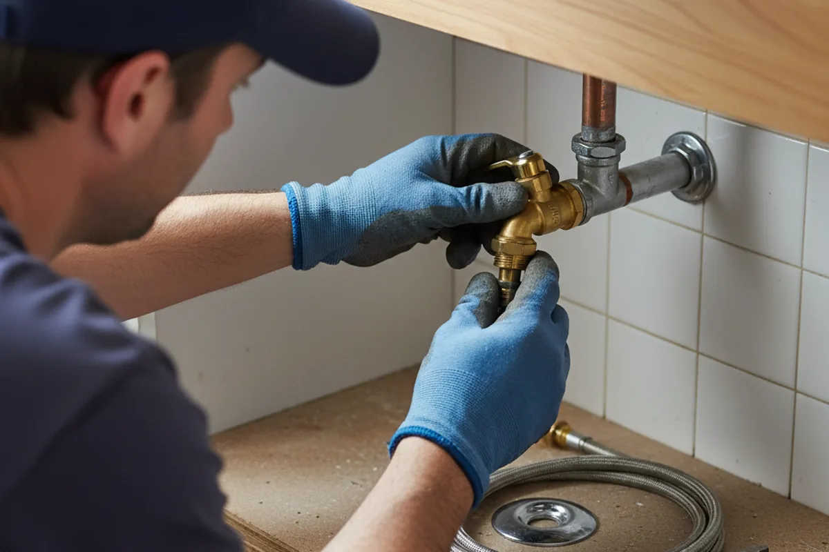 Shutoff valve and fitting work during Emergency Plumbing in Quinton